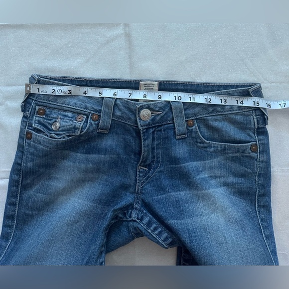Tru Religion Vintage Women Straight Jeans Low Rise Y2K Blue Size 27 - Picture 7 of 11